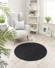 Load image into Gallery viewer, Black Washable &amp; Non Slip Shaggy Rug - My Rug