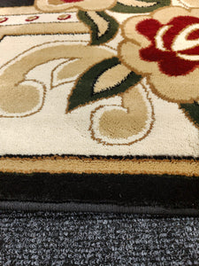 Black Traditional Living Room Rug -  Excellence