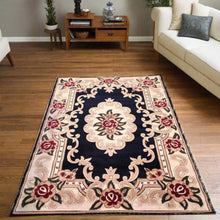 Load image into Gallery viewer, Navy Traditional Living Room Rug -  Excellence