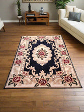 Load image into Gallery viewer, Navy Traditional Living Room Rug -  Excellence