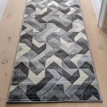 Load image into Gallery viewer, Monochrome Grey Zig Zag Rug - Boston