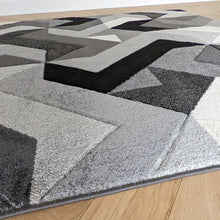 Load image into Gallery viewer, Monochrome Grey Zig Zag Rug - Boston