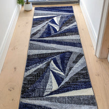 Load image into Gallery viewer, Navy Blue Splinter Geometric Living Room Rug - Boston