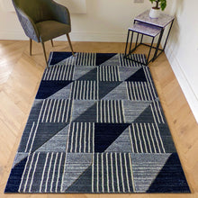 Load image into Gallery viewer, Navy Blue Triangles Area Rug - Boston