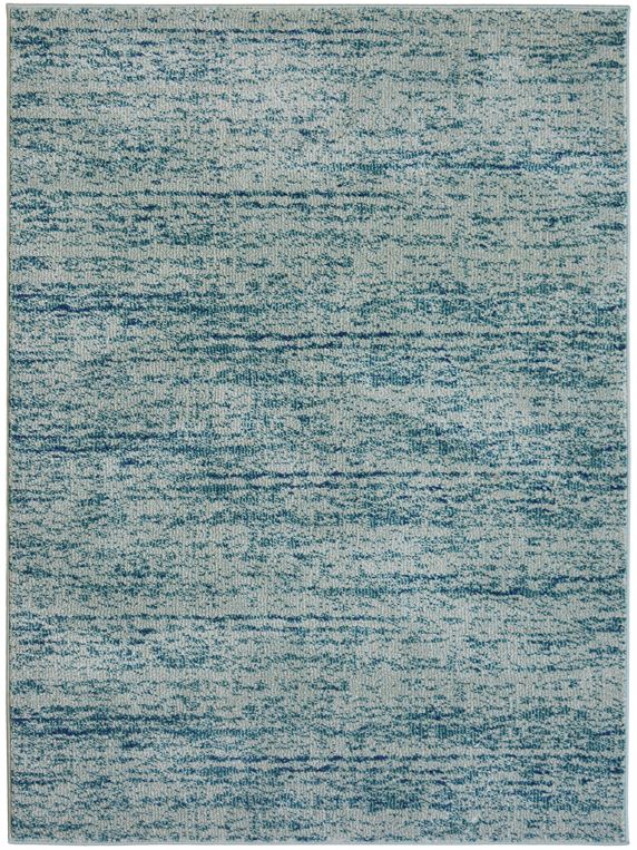 Blue Scandi Striped Living Room Rug - Perth